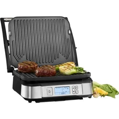 Cuisinart - Countertop Indoor Contact Griddler With Smoke-Less Mode GR-6SP1 - Stainless Steel - Image 2