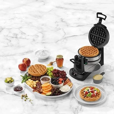 Cuisinart - Double Flip Belgian Waffle Maker - Stainless Steel & Black - Image 3