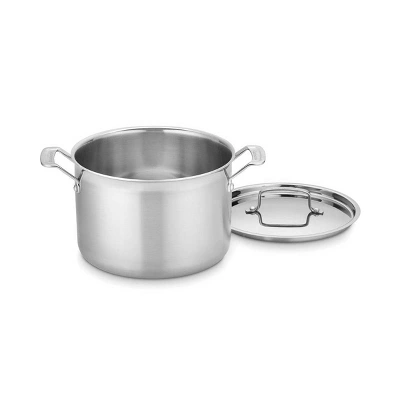 Cuisinart Classic MutliClad Pro 8qt Stainless Steel Tri-Ply Stockpot With Cover MCP66-24N - Silver - Image 2