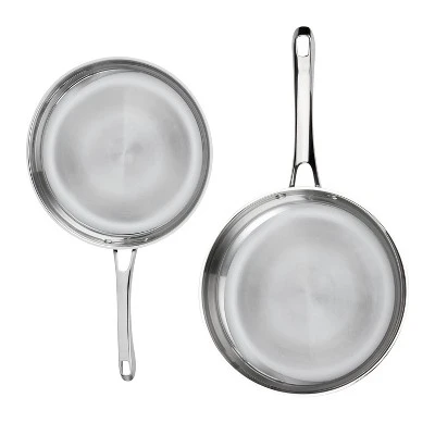 Cuisinart Classic 10" & 12" Stainless Steel 2pk Skillet Set Silver - Image 2