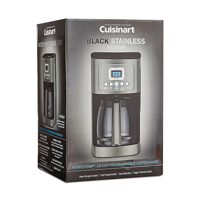 Cuisinart 14-Cup Black Stainless Programmable Coffee Maker DCC-3200BKSC - Image 2